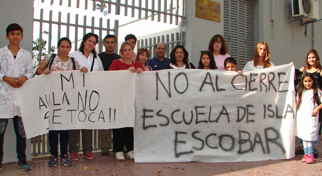 La lucha de la única escuela isleña de Escobar para impedir que la cierren
