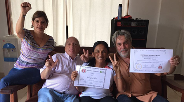 La Universidad Popular de Escobar distinguió a la dirigente Milagro Sala