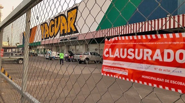 Covid-19: Fue clausurada la sucursal del supermercado mayorista Yaguar en Garín