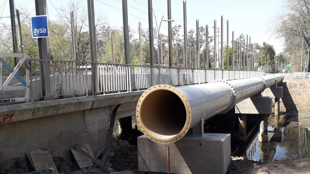 Avanza la construcción del acueducto de AySA en Ingeniero Maschwitz