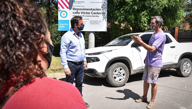El Intendente recorrió la repavimentación de la calle Casterán en Maschwitz