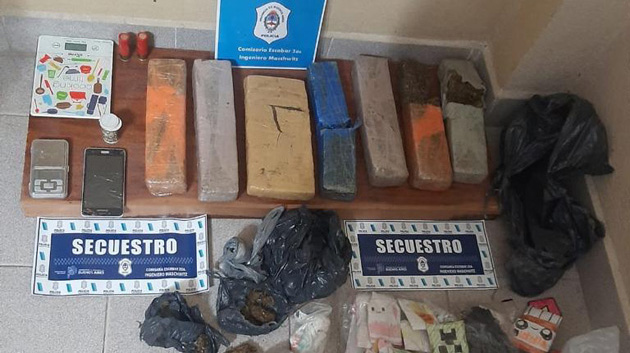 Robo y drogas: Detienen a un joven con ocho kilos de marihuana en Maschwitz