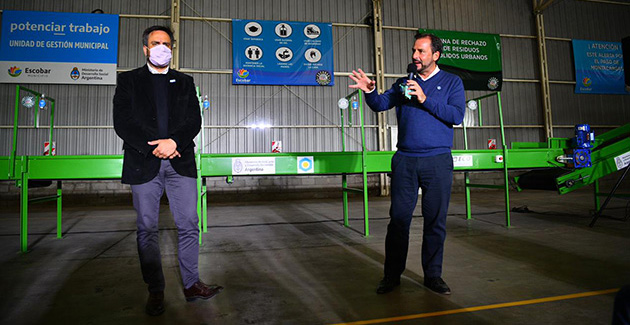Junto a Cabandié, Sujarchuk inauguró una planta de gestión de residuos sólidos