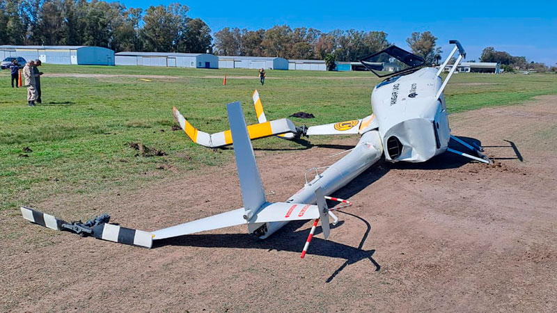 helicóptero caído en Aeroclub Escobar