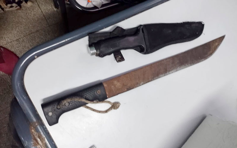 machete usado por el aggresor