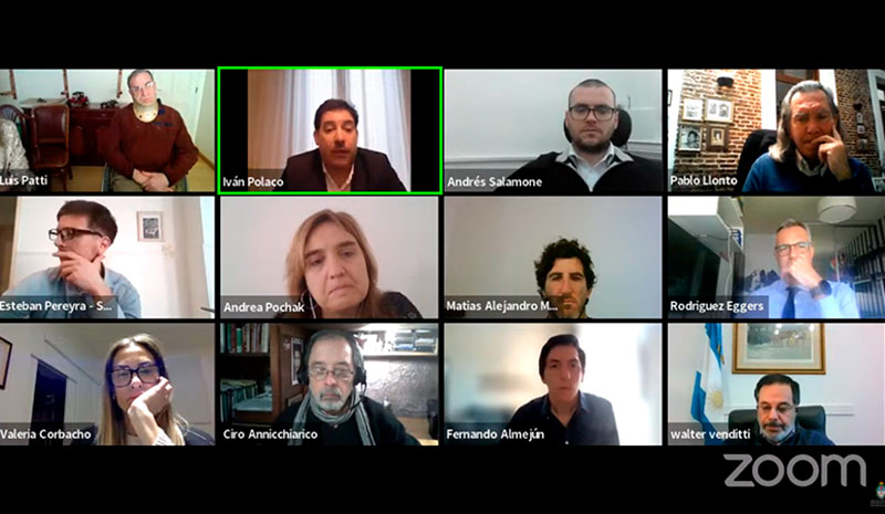 Audiencia de juicio a Luis Abelardo Patti, pantalla del Zoom