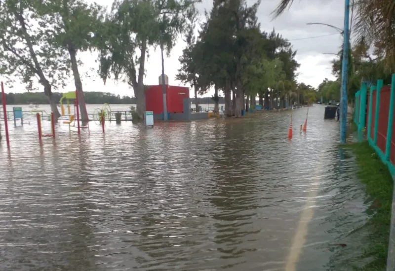 costanera del río paraná desbordada