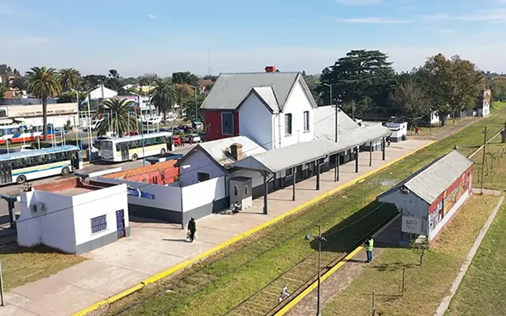 estacion garin vista aérea de la estación de trenes de Garín