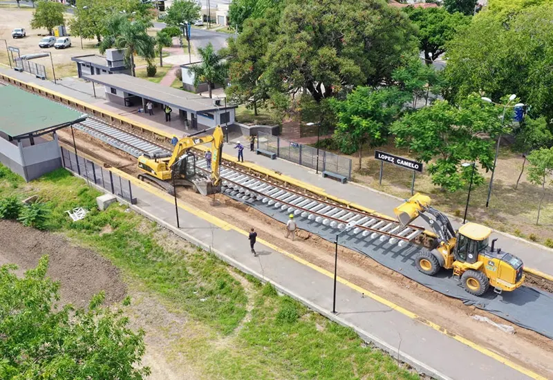 obras en la estación de trenes de López Camelo