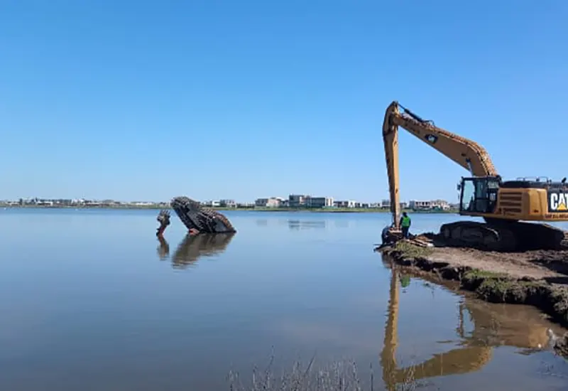 vista del lago de Puertos Esocbar