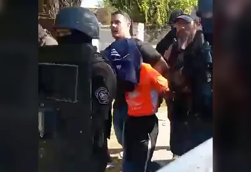 momento de la detención del menor de edad imputado del asesinato de Bautista Camacho
