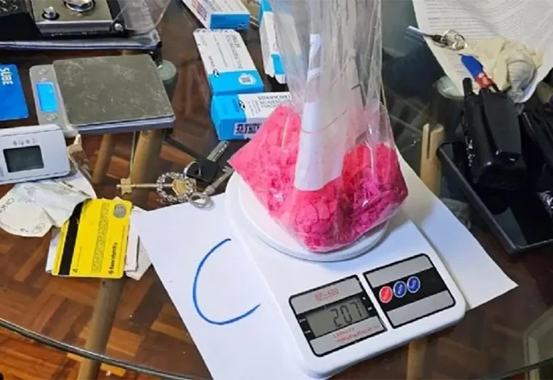 cocaína rosa (tusi) decomisada en uno de los allanamientos