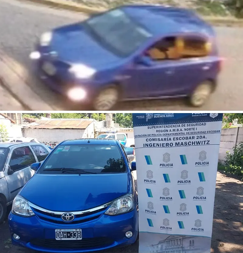 el auto en el que se desplazaba la banda