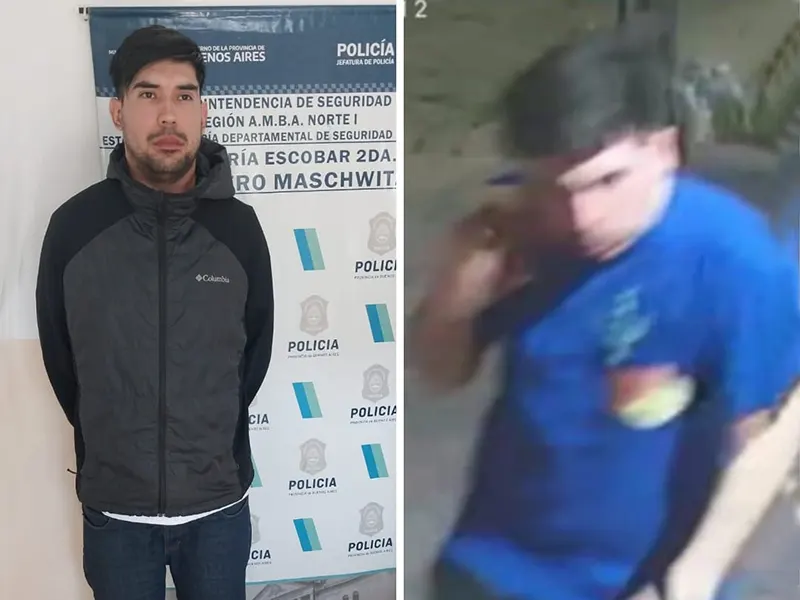 uno de los detenidos, registrado por la cámara de seguridad