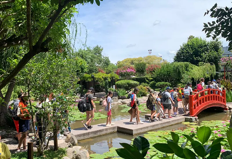 visita guiada en el jardín japonés
