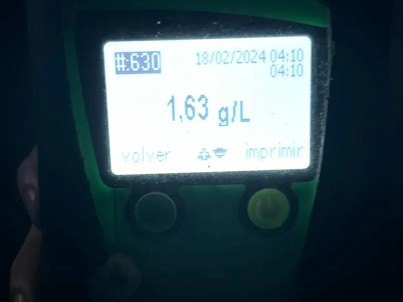 el test de alcoholemia al automovilista dio 1,63