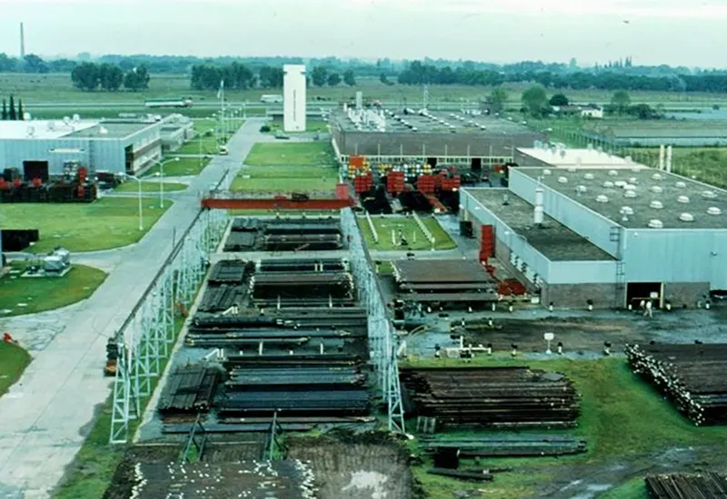 vista aérea de la planta de hughes en escobar
