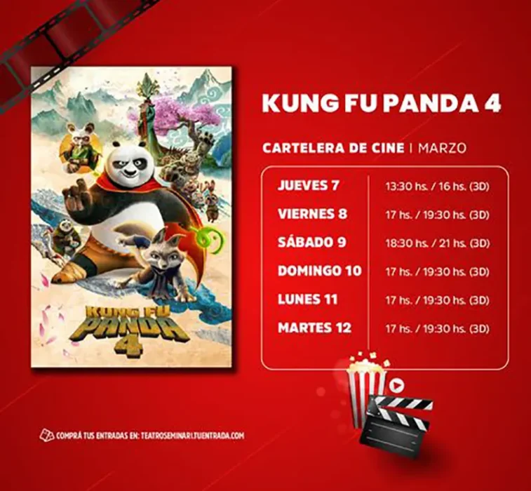 Horarios de Kung Fu Panda 4 en Escobar