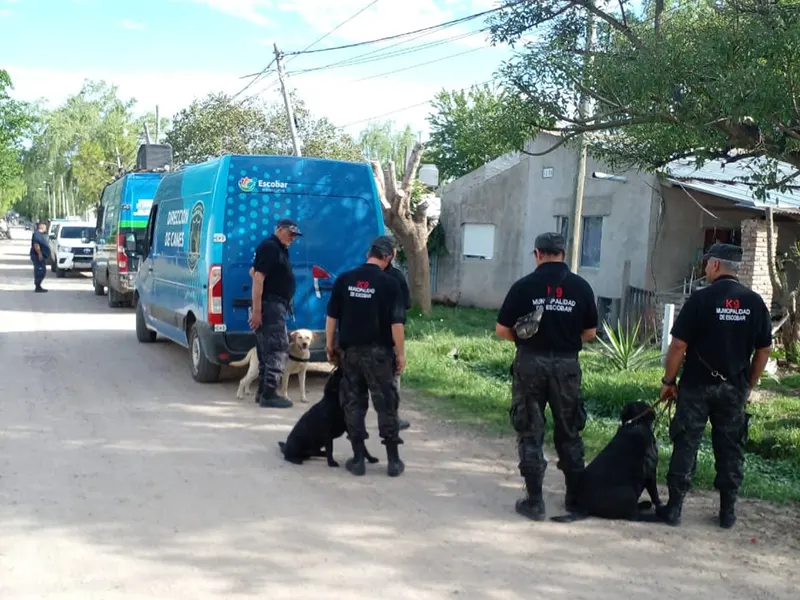 móviles y personal policial en la calle