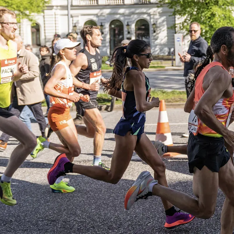 Daiana Ocampo en la maratón de Hamburgo