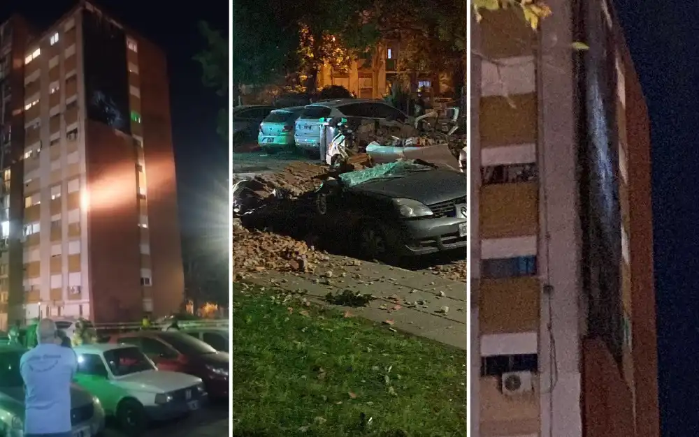 Derrumbe, susto y destrozos en Fonavi: se desprendió la mampostería de un edificio