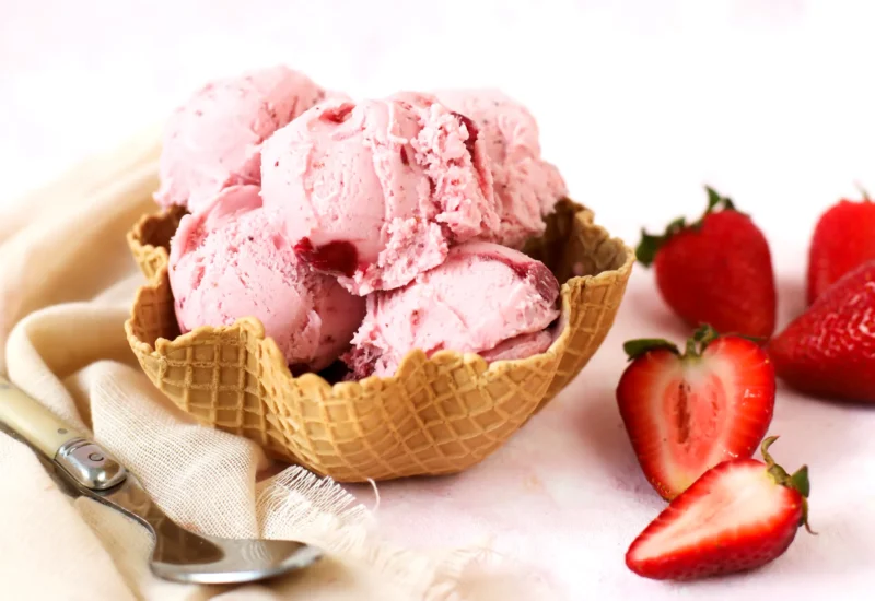 helado de frutilla