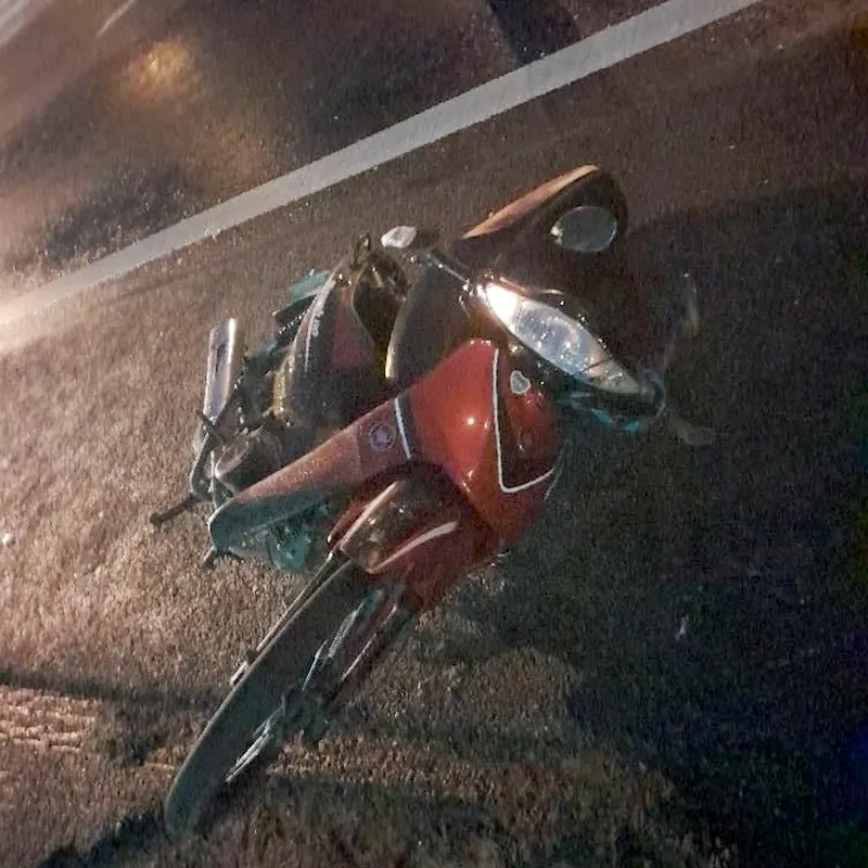la Gilera Smash 110 en la que viajaba el joven motociclista