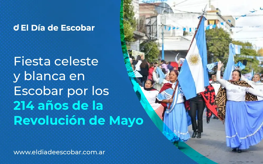 Escobar se vistió de celeste y blanco para festejar el 25 de Mayo