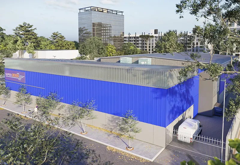 render del futuro Super 2000 en Escobar