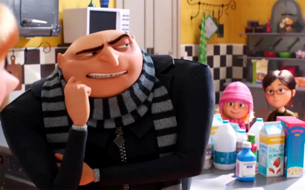 El villano Gru junto a sus hijas