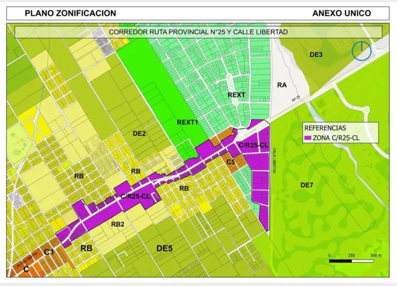 mapa del corredor avenida San Martín y avenida Libertad