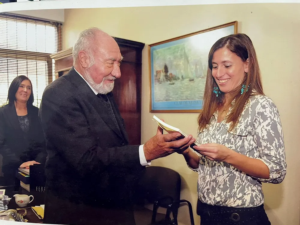 Claudia Tatángelo junto al ex presidente de la Suprema Corte de Justicia bonaerense, Héctor Negri