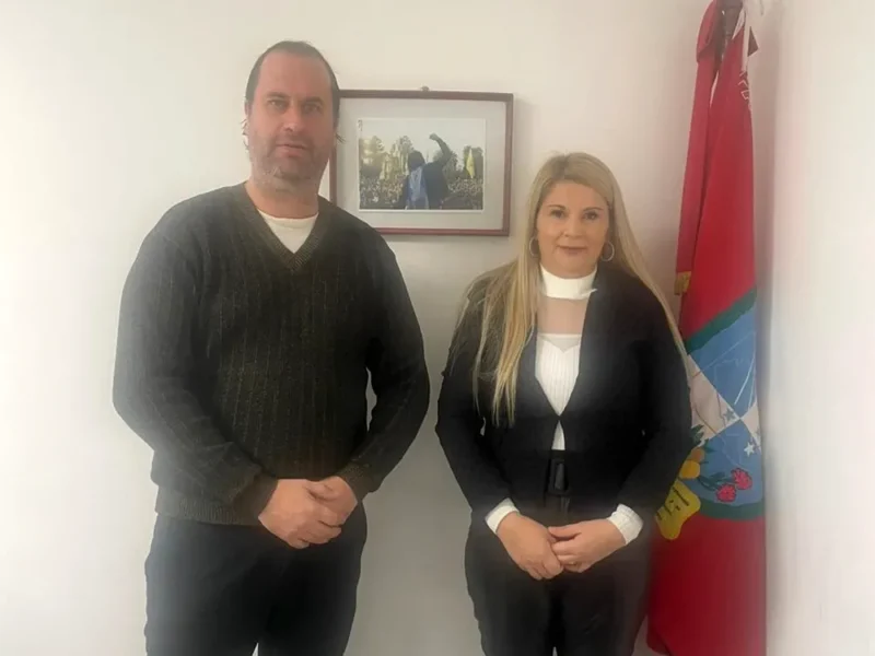 Eduardo Gianfrancesco y Roxana Cabrera, titular de ANSES en Garín