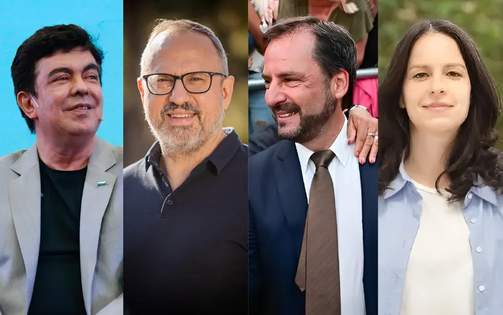 intendentes Fernando Espinoza, Diego Valenzuela, Ariel Sujarchuk y Soledad Martínez