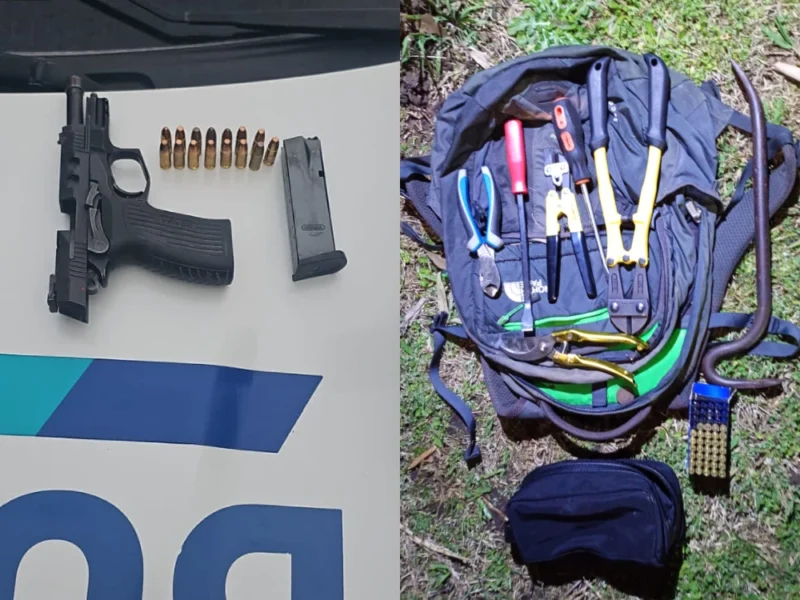 Dentro de la mochila había una bolsa con $2.787.500 en efectivo. Además, contenía una pistola Bersa sin martillo, cargada con ocho municiones intactas, una cartuchera con 34 balas de 9 milímetros y diversas herramientas utilizadas para perpetrar el atraco.