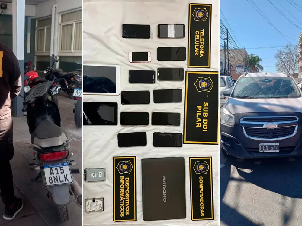 Los elementos secuestrados durante el allanamiento del domicilio donde se encontraba el dueño de la empresa de mudanzas