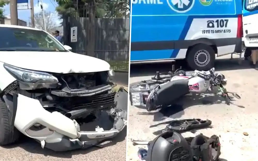 Un motociclista está grave tras chocar contra una camioneta en Garín