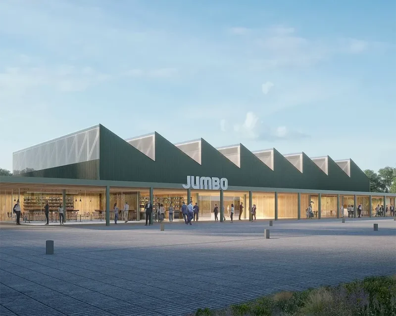 render de la futura sucursal de Jumbo en Escobar