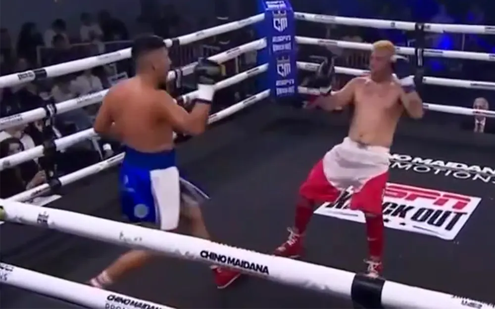 El fulminante nocaut del garinense David Benítez en la velada del “Chino” Maidana