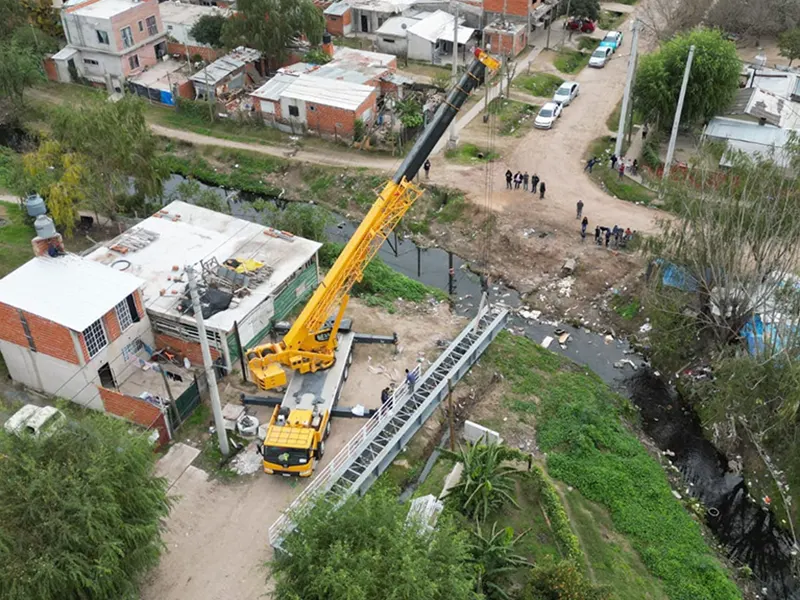 vista de las obras desde un drone