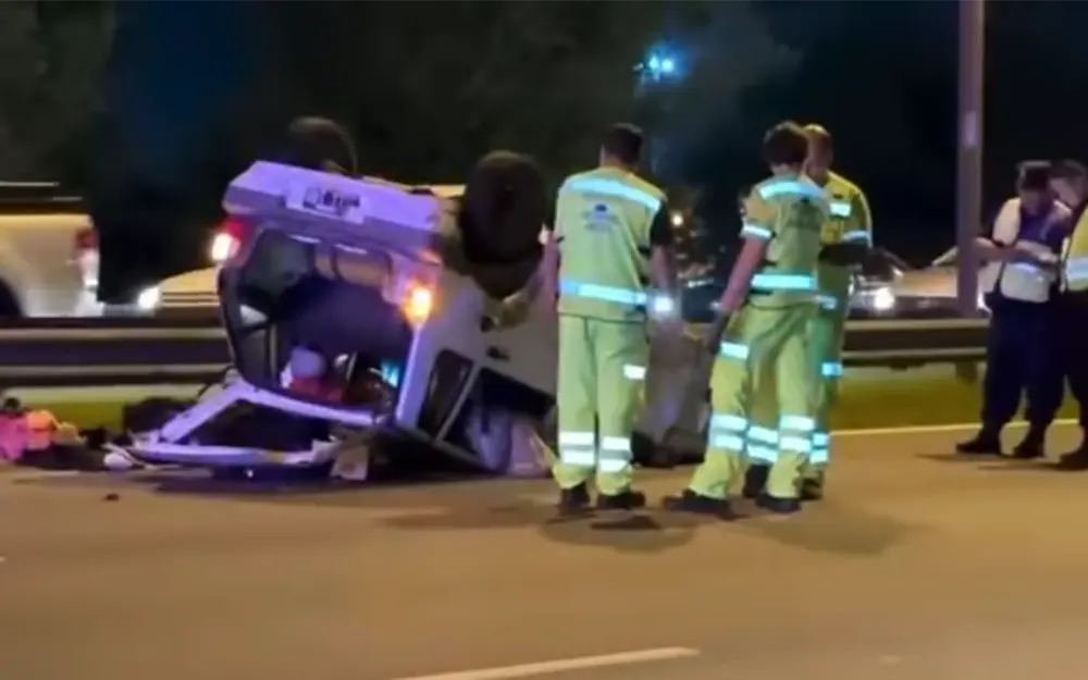 Vuelco en Panamericana sobre el puente de Maschwitz: tres heridos