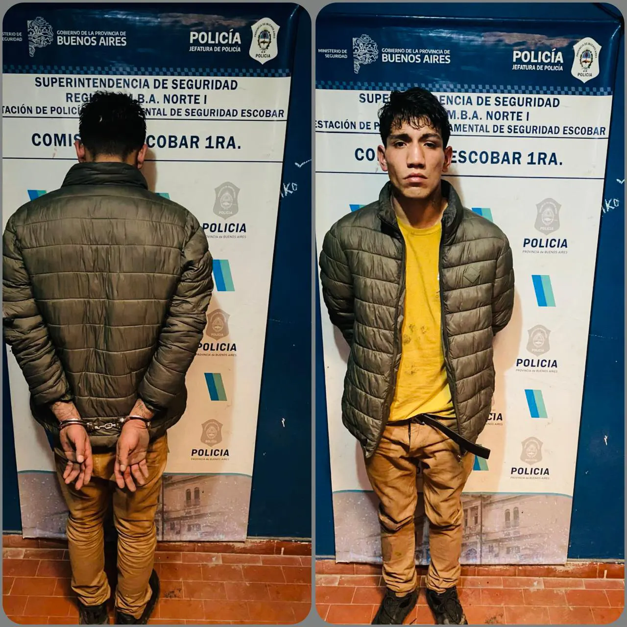 delincuente detenido en la comisaría