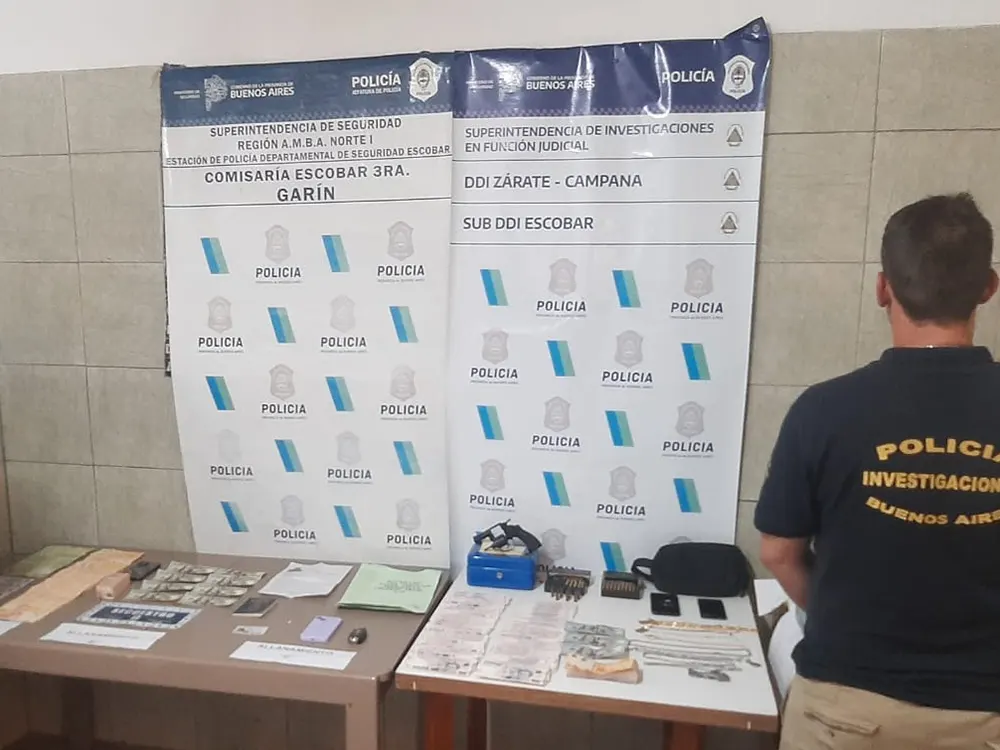 Los elementos secuestrados durante los allanamientos por la entradera