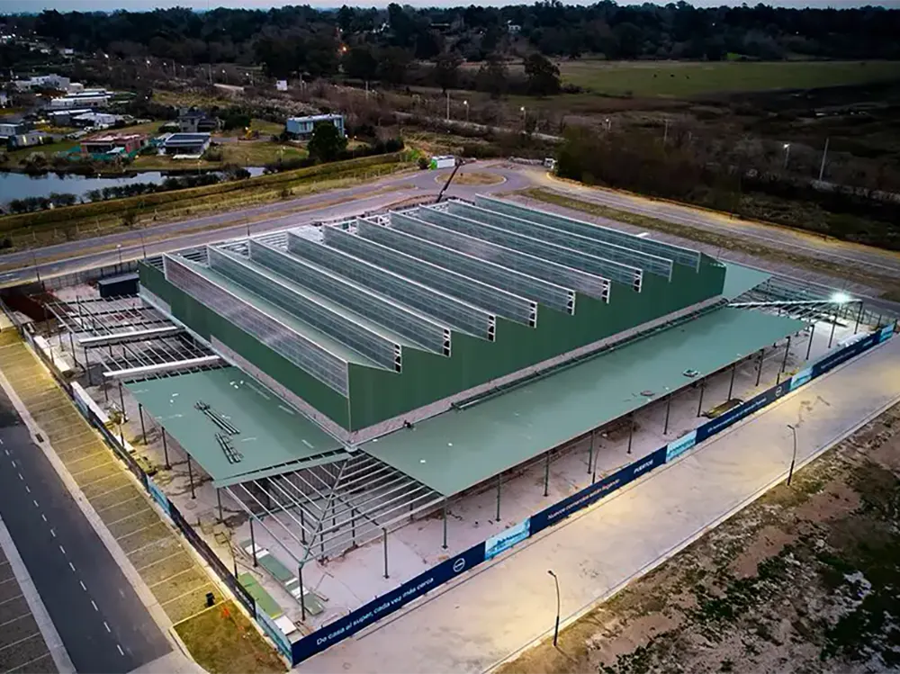 Vista aérea de la nueva sucursal de Jumbo en Puertos Escobar