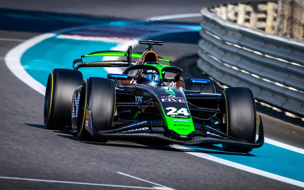 Nicolás Varrone la rompió en los test de Fórmula 2 en Abu Dabi