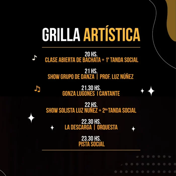 Grilla de la peatonal de salsa y bachata