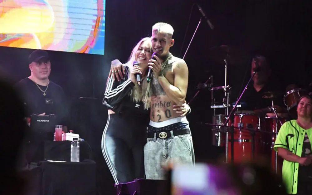 L-Gante y Wanda Nara se presentaron en el festival One Blood Music en Escobar