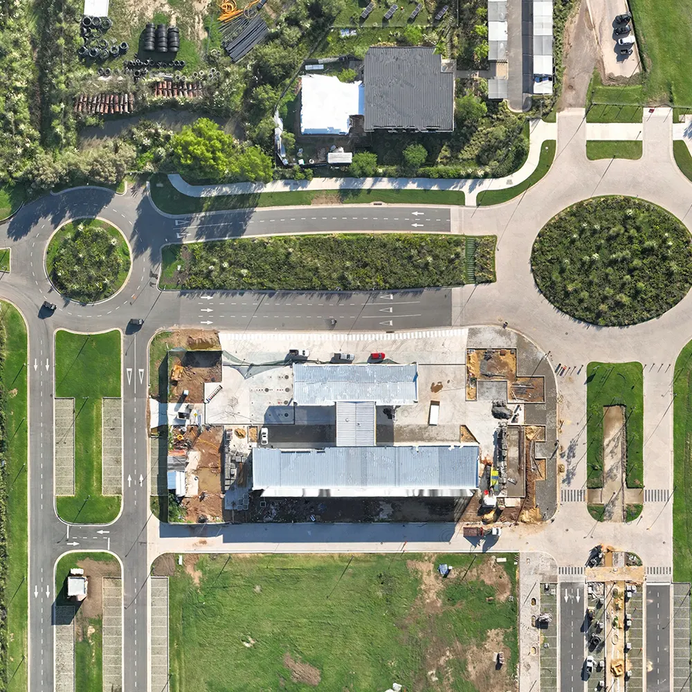 vista aérea de la futura estación de servicio Shell