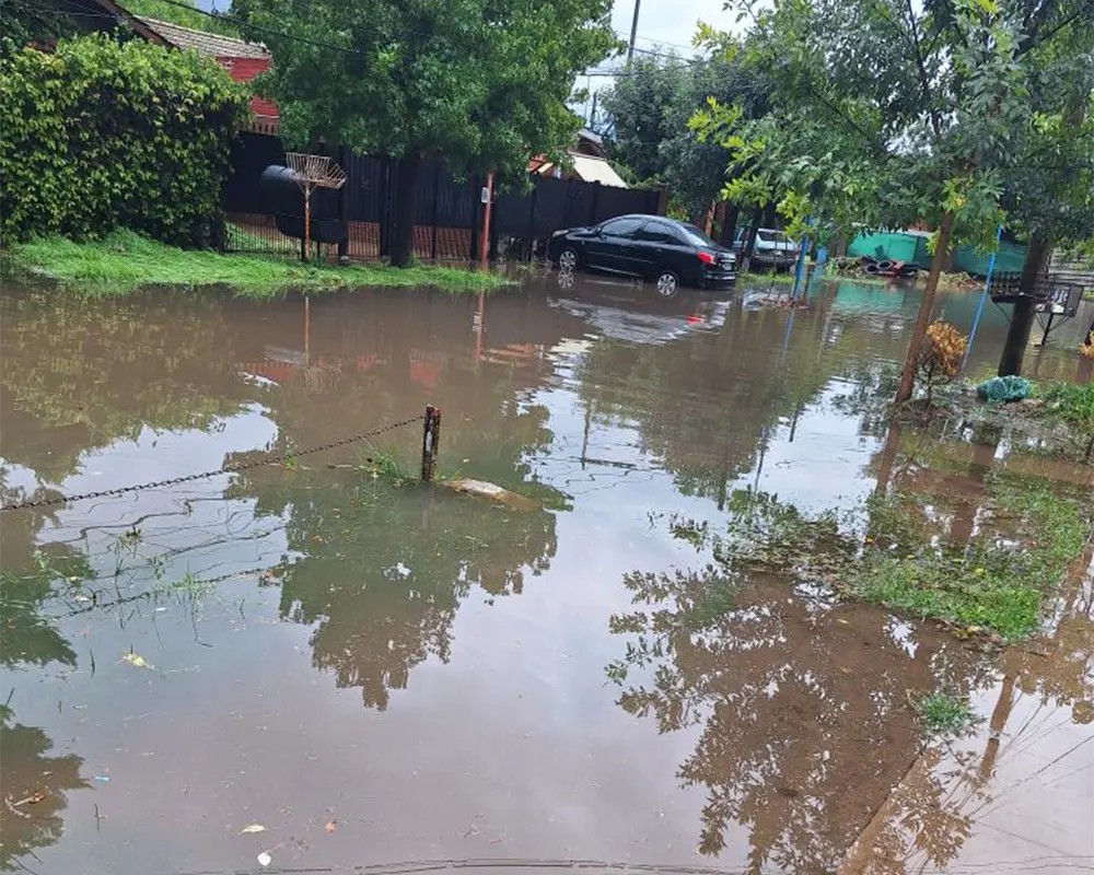 calle inundada pro el temporal