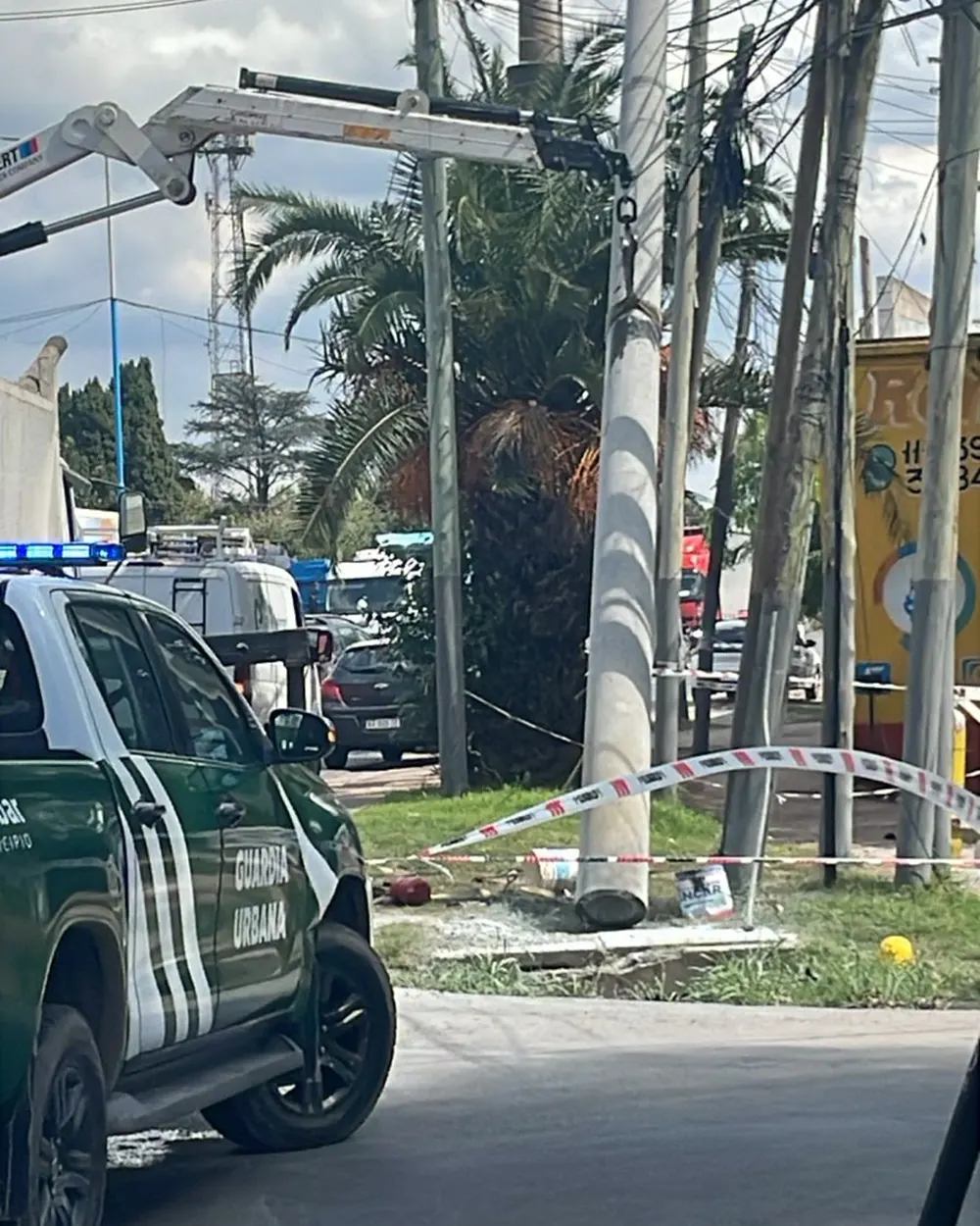 El lugar donde el operario recibió la descarga y murió electrocutado